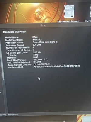 Apple iMac Desktop Late 2013 21" i5  2.70GHz 1TB 8GB RAM - Image 1 of 4