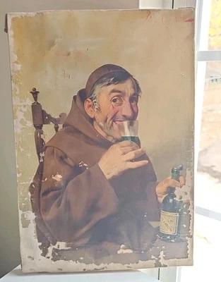 Authentic Arnaldo Tamburini Old Master Monk Oil Painting Signed Rare - Image 1 of 4