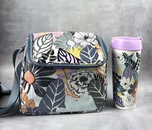 Enfriador de almuerzo Vera Bradley aislado palma floral refrigerador y taza aislada usado en excelente estado - Imagen 1 de 9