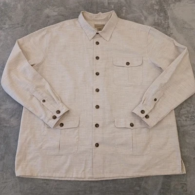 Camisa Scandia Woods Para Hombre 2XL Beige Jaspeado Manga Larga Bolsillos Abotonados Foto 1 de 4
