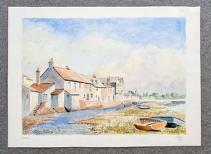 Bosham Chichester Original painting Signed Watercolour Landscape Vintage 1993 - Imagen 1 de 12