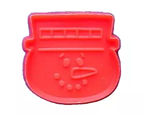 Hallmark COOKIE CUTTER Natale Vintage PUPAZZO DI NEVE FACCIA ROSSO 1977 MINI PLASTICA DURA - Foto 1 di 2