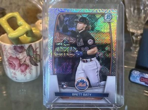 2023 Bowman Baseball Mega Box Brett Baty Mojo Chrome Refractor RC New York Mets - Picture 1 of 2