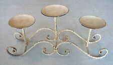New Farmhouse Shabby Chic Distressed Metal Triple Candleholder