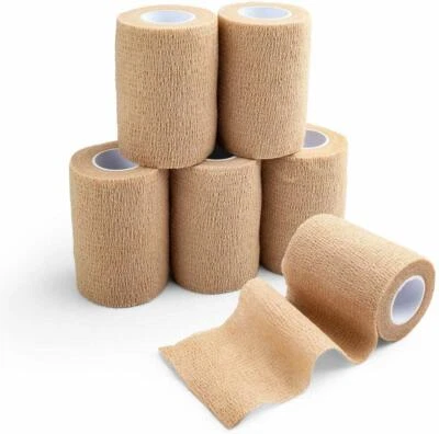 2'' 3'' 4'' Cohesive Bandage Self Adhesive Gauze Roll Medical Tape First Aid Kit - Image 1 of 3