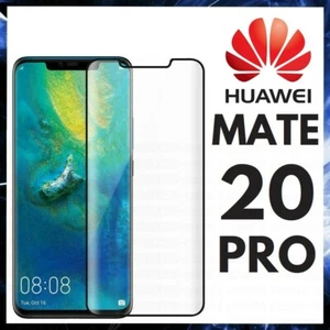 PELLICOLA VETRO TEMPERATO CURVO Per HUAWEI MATE 20 PRO Protezione Totale 9D Nero - Foto 1 di 8