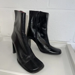 Dolcis Vintage Negro Mantequilla Cuero Suave Botines Tacón 38 - Imagen 1 de 9