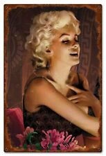 MARILYN MONROE MARILYN'S TOUCH 24" HEAVY DUTY USA MOVIE STAR AGED METAL SIGN