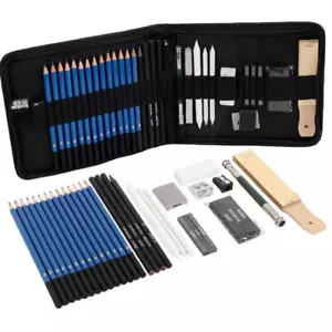 32Pcs Professional Artist Pencils Set Drawing Sketching Art Kit Adult Kids Gift - Picture 1 of 15