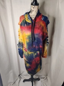 Abito donna Rouge Collection multicolore con cappuccio e maniche ritagliate taglia 3X - Foto 1 di 8
