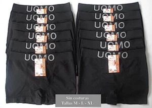 12 Calzoncillos Boxer Uomo Negros sin costuras tallas M L XL - Imagen 1 de 2