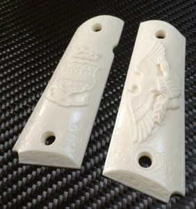 NUEVO ARTE EN EMPUÑADURAS DE RESINA BEIGE PARA 1911 CLON TAMAÑO COMPLETO, GOBIERNO COLT, KIMBER - Imagen 1 de 3