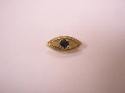 Pin de solapa vintage de 5/8" con estrás azul y tono dorado de calidad SWANK Tie Tack r126 Foto 1 de 4