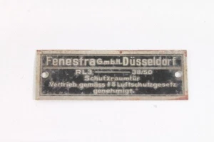 altes Typenschild Bunker Tür Luftschutz WK2 Luftschutzbunker Metall Deko Sammler - Bild 1 von 6