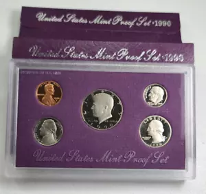 ☆1 Set from Lot☆ 1990 US Mint Proof 5-Coin Set - Picture 1 of 3