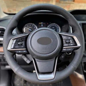 Alcantara Steering Wheel Cover Real Leather Wrap for SUBARU FORESTER OUTBACK L - Picture 1 of 12