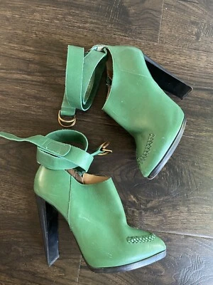 Botines para mujer 3.1 Phillip Lim de cuero verde con tacón al tobillo talla 40  Foto 1 de 4
