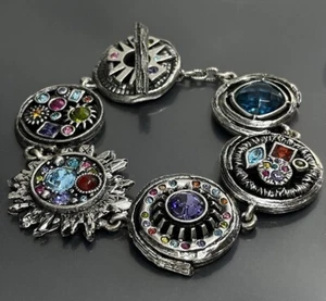 Patricia Locke USA Joy Celebration Women’s Bracelet Swarovski Crystals 8.5” 2004 - Picture 1 of 10
