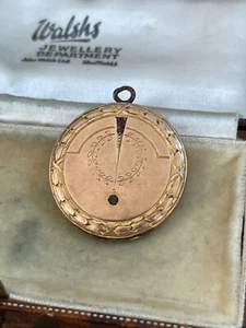 Unusual Antique Photo Fob Locket Victorian Rose Gold Filled Round Wreath Pendant - Picture 1 of 9