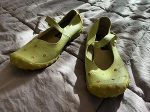 Berna Mev Boho Mary Jane scarpa con cinturino in pelle ciottolata EU 37 US 6,5 lime/arancione - Foto 1 di 5