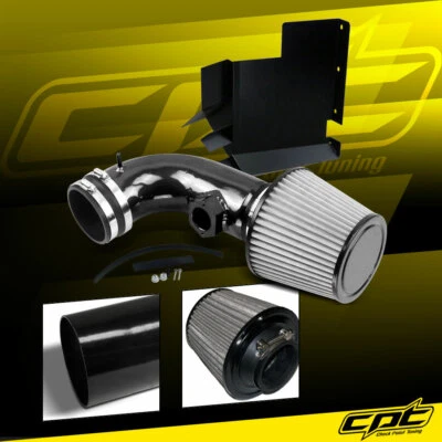 For 07-12 BMW 328i E90/E92/E93 3.0L Black Cold Air Intake + Black Filter Cover - Image 1 of 2