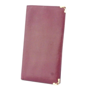 Cartier Chief Bill Compartment Must Line Bordeaux Leather Authentic used D2112 - Picture 1 of 8
