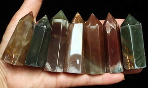 325 g 7 piezas Hermoso Natural Ágata Acuática Cuarzo Punto de Cristal Curación 1 - Imagen 1 de 5