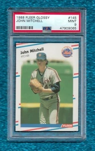 1988 FLEER GLOSSY #145 JOHN MITCHELL PSA 9 MINT ROOKIE RC POP 1 NONE HIGHER METS - Picture 1 of 1