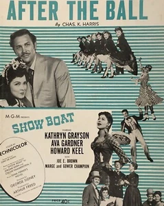 1948 partitura musical After the Ball Ava Gardner barco de exhibición Chas Harris vintage - Imagen 1 de 8