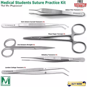 Kit pratica sutura studenti medici pinzette sutura chirurgica porta aghi strumento - Foto 1 di 7