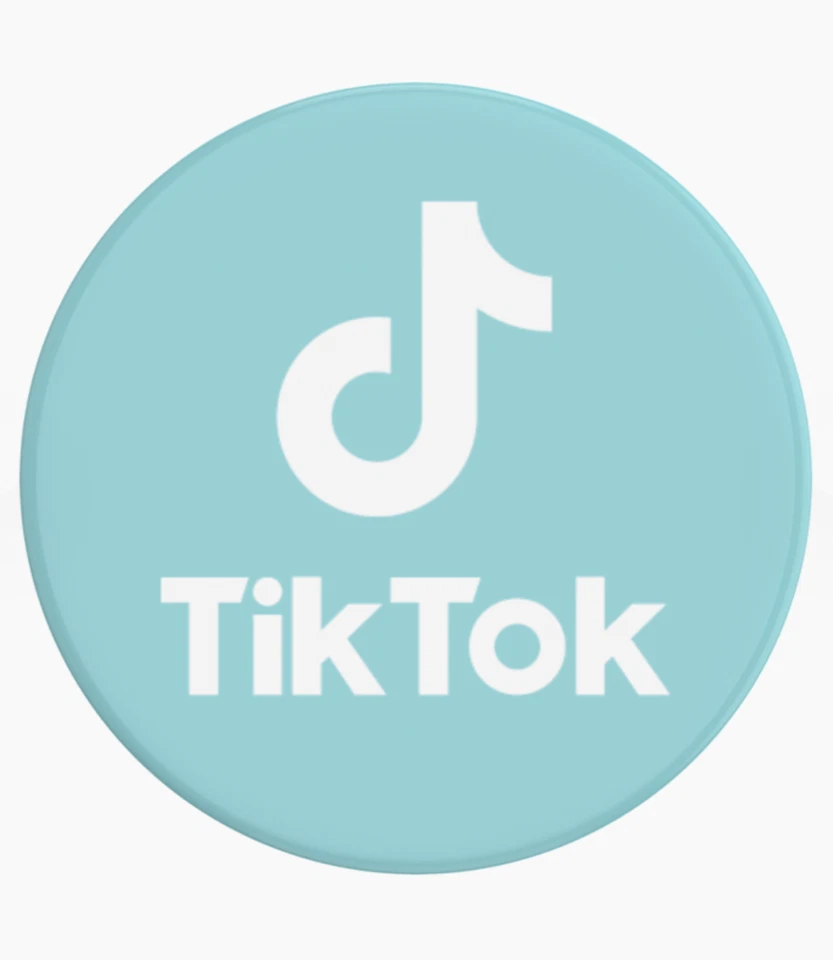 PopSockets (como se ve) Tik Tok negro o verde azulado PopGrip/top intercambiable - AUTÉNTICO Foto 1 de 1