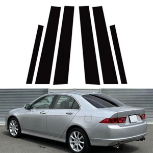 6X Window Pillar Posts Trim Cover Glossy Black Fits For Acura TSX 2004-2008 2007 - Picture 1 of 12