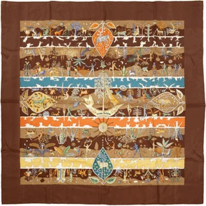 Hermes Scarf RIVES FERTILES 90cm Silk Carre Foulard CHRISTINE HENRY - Picture 1 of 9