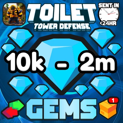 Toilet Tower Defense Roblox TTD 💎 10k to 2m 💎 Gems / Diamonds