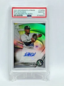 2022 Bowman Platinum Top Prospects Bryan Ramos Card #TOP89 AUTO PSA 10 - Picture 1 of 3