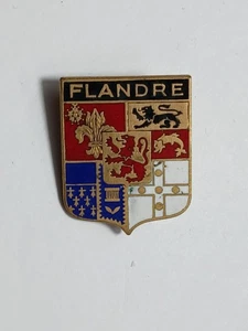 VTG Coat Of Arms Lapel Pin Pinback Flanders fleur-de-lis Belgium Dutch D2 - Picture 1 of 5
