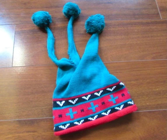 GYMBOREE ~ Newborn Baby ~ RARE VINTAGE! 90's 1997/1998 Tassle Joker Knit Hat c47 - Image 1 of 4