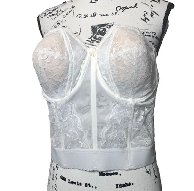 Corsé de Encaje Diosa De Colección Bustier 42B Blanco Fairycore Coqueta Romántica Etiqueta Unión Foto 1 de 4
