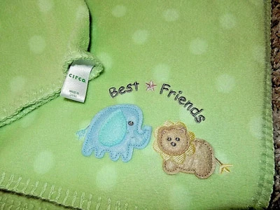 1C LN 30x40 CIRCO Best Friends 狮子大象圆点抓绒婴儿床婴儿毯 — 第 1/4 张图片
