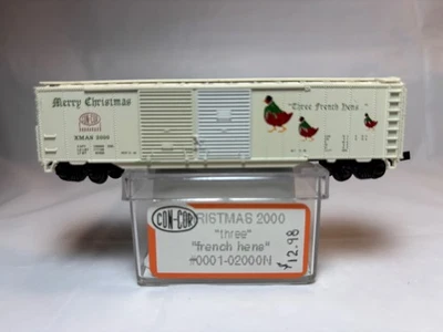 N Scale Con-Cor 2000 3 French Hens 50'  Christmas Box Car - Image 1 of 4