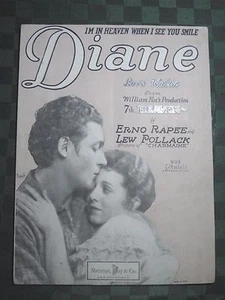 1927 ERNO RAPEE AND LEW POLLACK NOTEN "DIANE" LOVE WALTZ 7TH HEAVEN - Bild 1 von 4