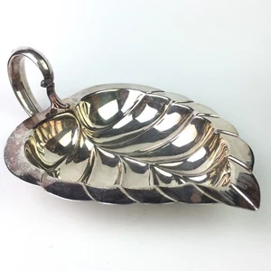 Vtg Apollo EPC Bernard Rices Sons Silver Plate Leaf Shape Serving Dish Tray 6844 - Picture 1 of 10