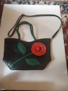 Sacoche fleur sac à main pour femmes poignée en bois sac fourre-tout décontracté - Photo 1/12