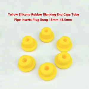 Yellow Silicone Rubber Blanking End Caps Tube Pipe Inserts Plug Bung 15mm-48.5mm - Picture 1 of 12
