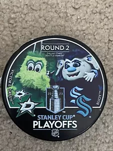 SEATTLE KRAKEN dallas stars buoy victor E Green MASCOT PUCK Playoffs Variant - Picture 1 of 2