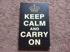 “Keep Calm And Carry On” Wooden Sign 11 3/4" X 7 3/4" - NEW!