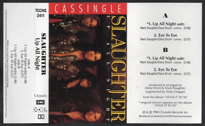 1990 MUSIC AUDIO CASSETTE TAPE SINGLE [CASSINGLE: UP ALL NIGHT] GROUP: SLAUGHTER - Image 1 of 4