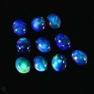 Natural Opal Cabochon, Multi Fire Ethiopian Opal Round Cabochon Gemstone Loot-10 - Imagen 1 de 9