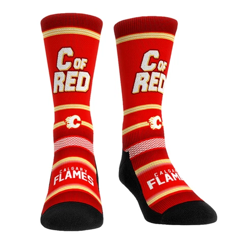 Unisex Rock Em Socks Calgary Flames Team Slogan Crew Socks Cover