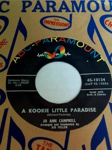 Jo Ann Campbell - A Kookie Little Paradise 45.  *1960*  ABC Paramount # 10134 - Picture 1 of 2